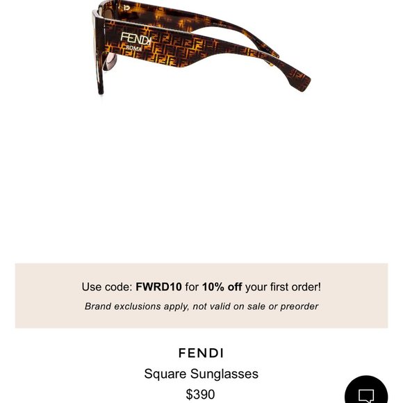 Fendi Acetate Square Sunglasses NIB main image 4